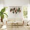 Large Macrame Wall Hanging Boho Woven Tapestry with Leaf and Feather Design, Handmade Modern Bohemian Wall Art for Apartment, Dorm, Living Room, Bedroom, or Nursery, 39"W x 29.5"L